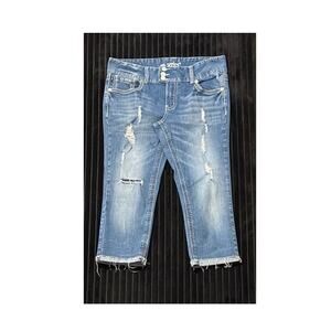 Series 31 Women’s Distressed Capri Jeans Blue 32x20 Stretch